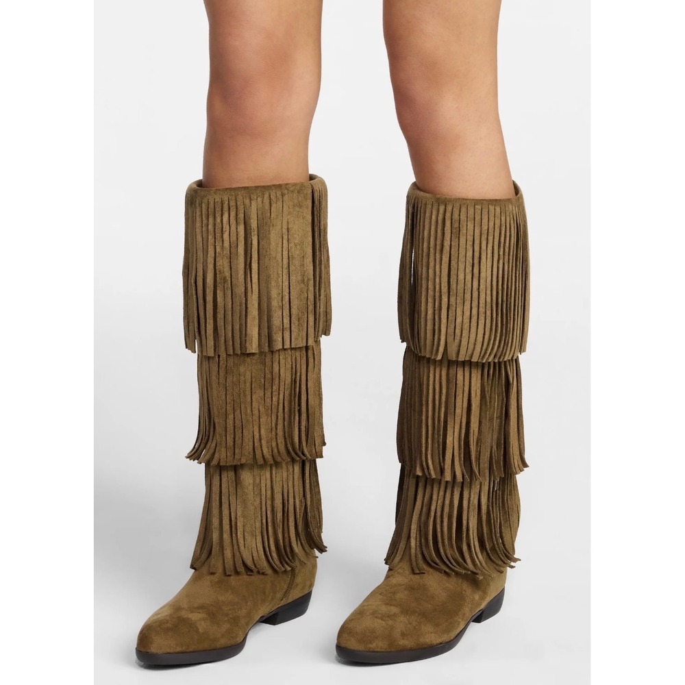Women tall fringe boots size 11